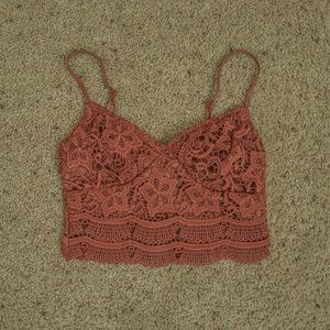 Orange Laced Crop Top